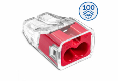 SIMET - Szybkozłączka SCP2 wtykowa do drutów i wielodrutów (0,75 … 4 mm2), 2 tory, opak. 100 szt. - IDEALNA SZYBKOZŁĄCZKA - 88000001S
