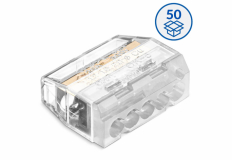 SIMET - Szybkozłączka wtykowa SCP5 do drutów i wielodrutów (0,75 … 4 mm2), 5 torów, opak. 50 szt. - IDEALNA SZYBKOZŁĄCZKA - 88000002S