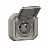 LEGRAND - GNIAZDO 2P+Z ZACISKI AUTO KOMPLET PODTYNKOWY 16 A - 250 V~ SZARE PLEXO - 069831L