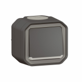 LEGRAND - PRZYCISK JEDNOBIEGUNOWY Z PODŚWIETL. KOMPLET NATYNK.10A-250V~ ANTRACYT PLEXO - 069782L