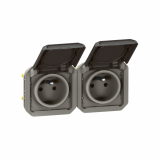 LEGRAND - GNIAZDO 2X2P+Z POZIOME MECHANIZM 16 A - 250 V~ ANTRACYT PLEXO - 069842L