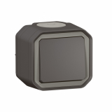 LEGRAND - ŁĄCZNIK SCHODOWY KOMPLET NATYNKOWY 10AX - 250 V~ ANTRACYT PLEXO - 069761L