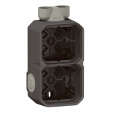 LEGRAND - PUSZKA NATYNKOWA PODWÓJNA Z PRZEPUSTEM KABLOWYM ISO20 ANTRACYT PLEXO - 069610L