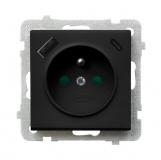 OSPEL - Gniazdo pojedyncze z uziemieniem z przesłonami torów prądowych, z ładowarką USB A+C GP-1RZPUSBAC/m/33 - GP-1RZPUSBAC/m/33