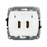 KARLIK - TREND: Mechanizm gniazda podwójnego HDMI; biały - HDMI-2