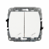 KARLIK - TREND; Mechanizm łącznika podwójnego schodowego biały - WP-33