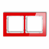 KARLIK - DECO: Ramka uniwersalna 2-krotna- efekt szkła (ramka: czerwona; spód: biały) - 17-0-DRS-2