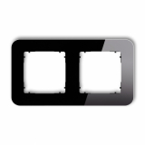 KARLIK - Ramka uniwersalna podwójna zaokrąglona - efekt szkła (ramka: czarna; spód: czarny) podtynkowy IP 20 ICON czarny - 12-12-IRSZ-2