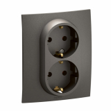 LEGRAND - NOWE NILOE - GNIAZDO SCHUKO 2X2P+Z MONOBLOK ZACISKI ŚRUBOWE 16A - 250V~ STALOWE - NP3131MG