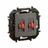 LEGRAND - NOWE NILOE - GNIAZDO GŁOŚNIKOWE PODWÓJNE STALOWE - NP4411MG