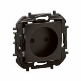 LEGRAND - NOWE NILOE - GNIAZDO SCHUKO 2P Z PRZESŁONĄ, ZACISKI ŚRUBOWE 16A -250V~  CZARNE - NP3199BK