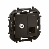LEGRAND - NOWE NILOE- GNIAZDO TV TYP 'F' + GNIAZDO RJ 45 KAT. 6 UTP CZARNE - NP493BK