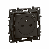 LEGRAND - NOWE NILOE - GNIAZDO PŁASKIE 2P+Z Z USB C 16 A - 250 V~ CZARNE - NP3302BK