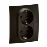 LEGRAND - NOWE NILOE - GN SCH 2X2P+Z MONOBLOK Z PRZESŁONĄ ZAC AUTO 16A - 250V~ CZARNE - NP3130BK