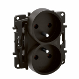 LEGRAND - NOWE NILOE - GN. 2X2P+Z, BP DO RAMEK WIELOKROTNYCH, ZAC. ŚR 16A - 250 V~ CZARNE - NP3111BK