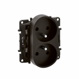 LEGRAND - NOWE NILOE - GN. 2X2P+Z ZP, DO RAMEK WIELOKROTNYCH, ZAC. ŚR 16A - 250 V~ CZARNE - NP3112BK