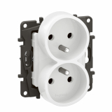 LEGRAND - NOWE NILOE - GN. 2X2P+Z, BP DO RAMEK WIELOKROTNYCH, ZAC. ŚR 16A - 250 V~ BIAŁE - NP3111WH