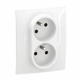 LEGRAND - NOWE NILOE - GN CZESKIE 2X2P+Z Z PRZESŁONĄ ZAC ŚRUBOWE KOMPLET 16A-250V~ BIAŁE - NP3114WH