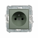 KARLIK - Mechanizm gniazda pojedynczego z uziemieniem 2P+Z (przesłony torów prądowych) podtynkowy IP 20, 16A 250V~ MINI szałwiowy - 61MGP-1zp