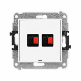 KARLIK - GNIAZDO GŁOŚNIKOWE PODWÓJNE IP 20 BIAŁY MINI - MGGBO-2