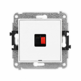KARLIK - GNIAZDO GŁOŚNIKOWE POJEDYŃCZE IP 20 BIAŁY MINI - MGGBO-1