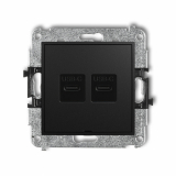 KARLIK - ŁADOWARKA PODWÓJNA 2xUSB C 20W MAX IP 20, 100-240V ~, 50/60Hz CZARNY MAT MINI - 12MCUSBBO-7