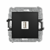 KARLIK - ŁADOWARKA POJEDYŃCZA USB A, 10W MAX 5V, 2A IP 20, 230V~ CZARNY MAT MINI - 12MCUSBBO-3