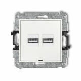 KARLIK - ŁADOWARKA PODWÓJNA 2xUSB A 15,5W MAX 5V, 3.1A IP 20, 100-240V ~, 50/60Hz BIAŁY MINI - MCUSBBO-6