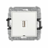KARLIK - ŁADOWARKA POJEDYŃCZA USB A, 10W MAX 5V, 2A IP 20, 230V~ BIAŁY MINI - MCUSBBO-3
