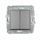 KARLIK - Mechanizm łącznika świecznikowego podtynkowy IP 20 / IP 44, 10AX 250V~ ICON srebrny metalik - 7IWP-2