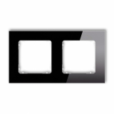 KARLIK - Ramka uniwersalna podwójna kwadratowa - efekt szkła (ramka: czarna; spód: biały) podtynkowy IP 20 ICON czarny - 12-0-IRSK-2