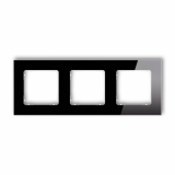 KARLIK - Ramka uniwersalna potrójna kwadratowa - efekt szkła (ramka: czarna; spód: biały) podtynkowy IP 20 ICON czarny - 12-0-IRSK-3