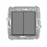 KARLIK - Mechanizm łącznika świecznikowego podtynkowy IP 20 / IP 44, 10AX 250V~ ICON szary mat - 27IWP-2