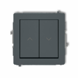 KARLIK - Mechanizm łącznika żaluzjowego z podtrzymaniem podtynkowy IP 20, 10AX 250V~ DECO grafitowy mat - 28DWP-88