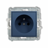 KARLIK - Mechanizm gniazda pojedynczego z uziemieniem 2P+Z (przesłony torów prądowych) podtynkowy IP 20, 16A 250V~ MINI navy blue - 64MGP-1zp