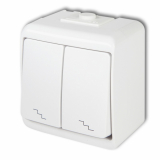 KARLIK - ŁĄCZNIK SCHODOWY PODWÓJNY IP 54, 10AX 250V~ BIAŁY JUNIOR - WHE-7