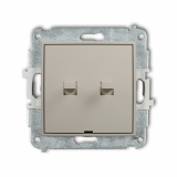 KARLIK - Mechanizm łącznika świecznikowego w stylu amerykańskim podtynkowy IP 20, 10AX 250V~ ICON taupe - 60IWPUS-2