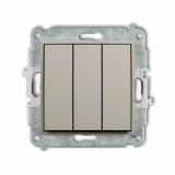 KARLIK - Mechanizm łącznika potrójnego podtynkowy IP 20, 10AX 250V~ ICON taupe - 60IWP-7