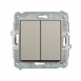 KARLIK - Mechanizm łącznika świecznikowego podtynkowy IP 20 / IP 44, 10AX 250V~ ICON taupe - 60IWP-2