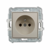 KARLIK - Mechanizm gniazda pojedynczego z uziemieniem 2P+Z (bez przesłon torów prądowych) podtynkowy IP 20, 16A 250V~ MINI taupe - 60MGP-1z