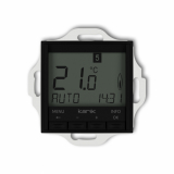 KARLIK - REGULATOR TEMPERATURY ELEKTRONICZNY PODŚWIETLENIE NIEBIESKIE IP30, 230 V AC, 50 HZ, (195-253 V), max. 16A CZARNY MAT MINI  - 12MRT-3.2