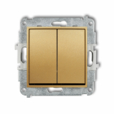 KARLIK - Mechanizm łącznika świecznikowego  podtynkowy IP 20 / IP 44, 10AX 250V~ MINI złoty - 29MWP-2