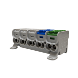MOREK - Blok dystrybucyjny - rozdzielczy HLAK 25 5P szary, niebieski, zielony 2xAl/Cu 25mm2+16mm2 1000VAC/1500VDC - MAG5253ABG
