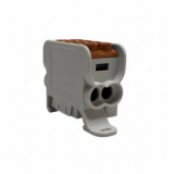 MOREK - Blok dystrybucyjny - rozdzielczy HLAK 25 1P brązowy 2xAl/Cu 25mm2+16mm2 1000VAC/1500VDC  - MAG1251C00