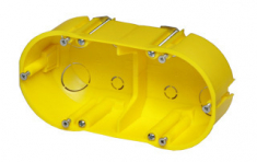 ELEKTRO-PLAST NASIELSK - PUSZKA P/T PK-2X60 DO ŚCIAN PUSTYCH PODWÓJNA BEZHALOGENOWA SAMOGASNĄCA FI 2X60X47MM - 0210-0N