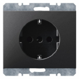 HAGER - GNIAZDO SCHUKO ANTRACYT MAT LAKIEROWANY K.1 - 47157006
