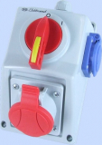 ELEKTROMET DZIERŻONIÓW - ZESTAW INSTALACYJNY 16A 3P+N+Z + GNIAZDO 2P+Z IP54 WYŁĄCZNIK 0-1 C16-18.1N  - 971616
