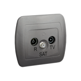 KONTAKT SIMON - Gniazdo antenowe R-TV-SAT przelotowe; aluminiowy - AASP/26