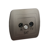KONTAKT SIMON - Gniazdo antenowe R-TV-SAT przelotowe; satynowy - AASP/29