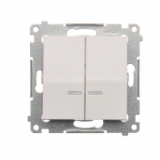 KONTAKT SIMON - ŁĄCZNIK ŚWIECZNIKOWY Z PODŚWIETLENIEM LED DO WERSJI IP44 ZACISKI AUTOMATYCZNE 10AX 250V BIAŁY SIMON 54 - DW5BL.01/11
